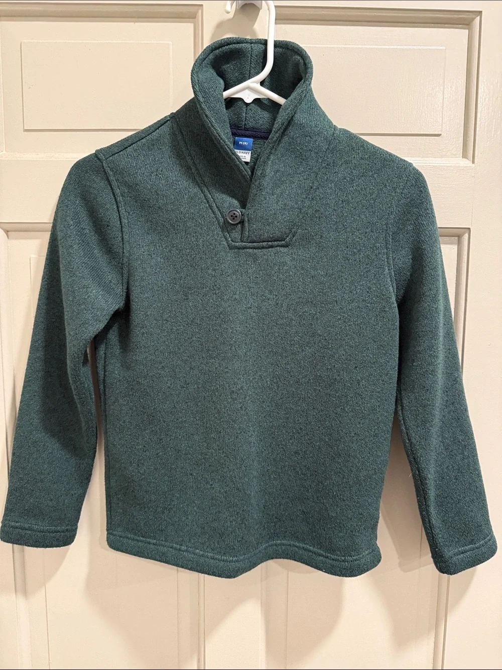 Old Navy Onyx Green Shawl Collar Button Pullover Sweater Size M/8